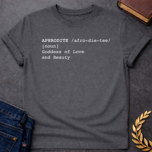 aphrodite dictionary definition greek mythology unisex softstyle adult t shirt featuring detailed Greek mythology artwork, symbolic design, and bold graphic style