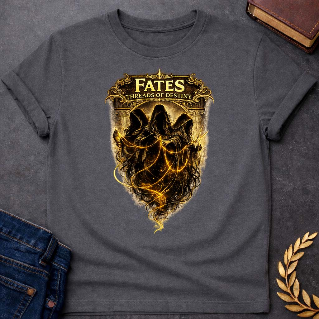 fates threads of destiny greek mythology kids heavy cotton™ tee featuring detailed Greek mythology artwork, symbolic design, and bold graphic style