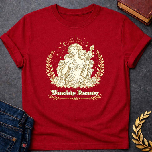 Aphrodite Worship Beauty Greek Mythology Youth T-Shirt featuring detailed Greek mythology artwork, symbolic design, and bold graphic style