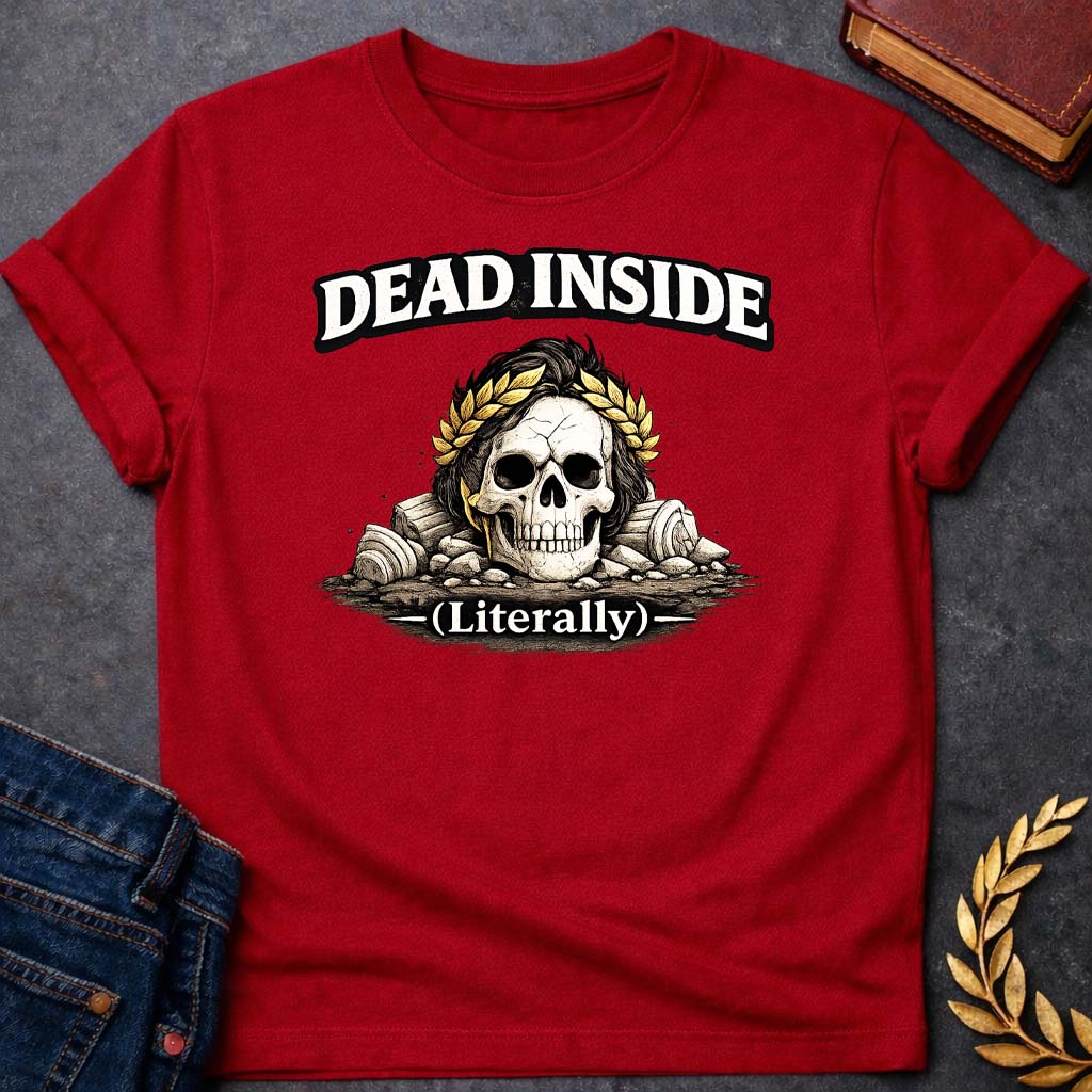 hades dead inside greek mythology adult t shirt featuring underworld king, skull motifs, dark Greek mythology design
