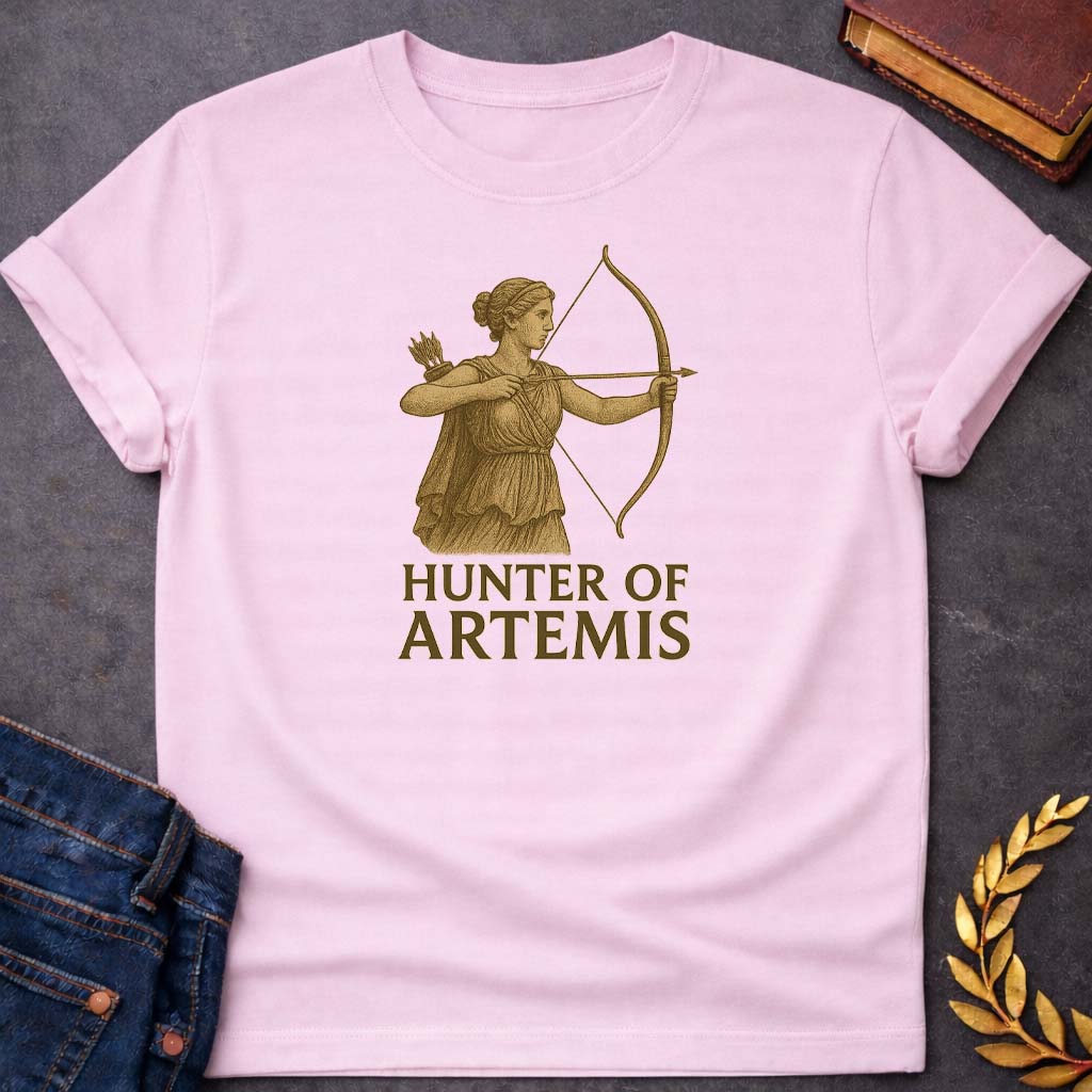 hunter of artemis greek mythology youth t shirt 1 featuring detailed Greek mythology artwork, symbolic design, and bold graphic style