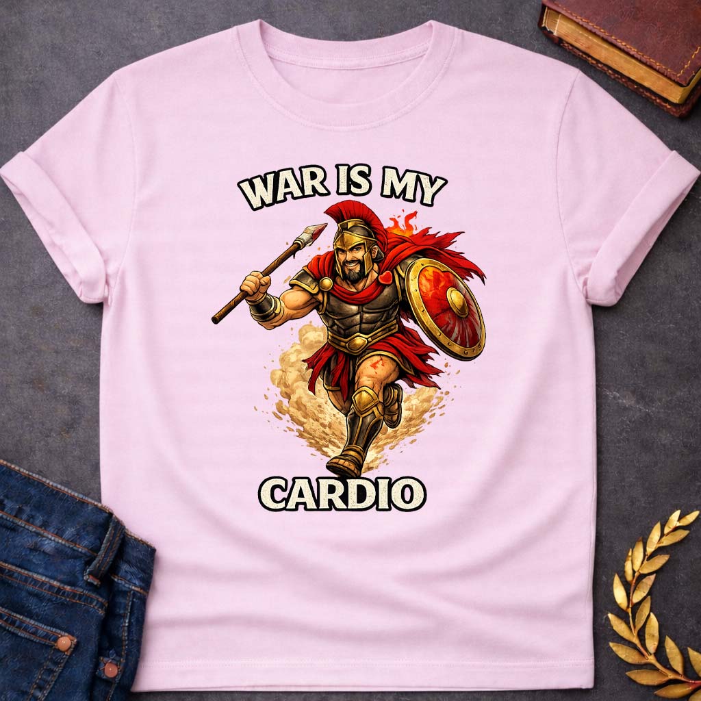 ares war is my cardio greek mythology youth heavy cotton™ tee featuring warrior armor, battle symbolism, god of war Greek mythology design