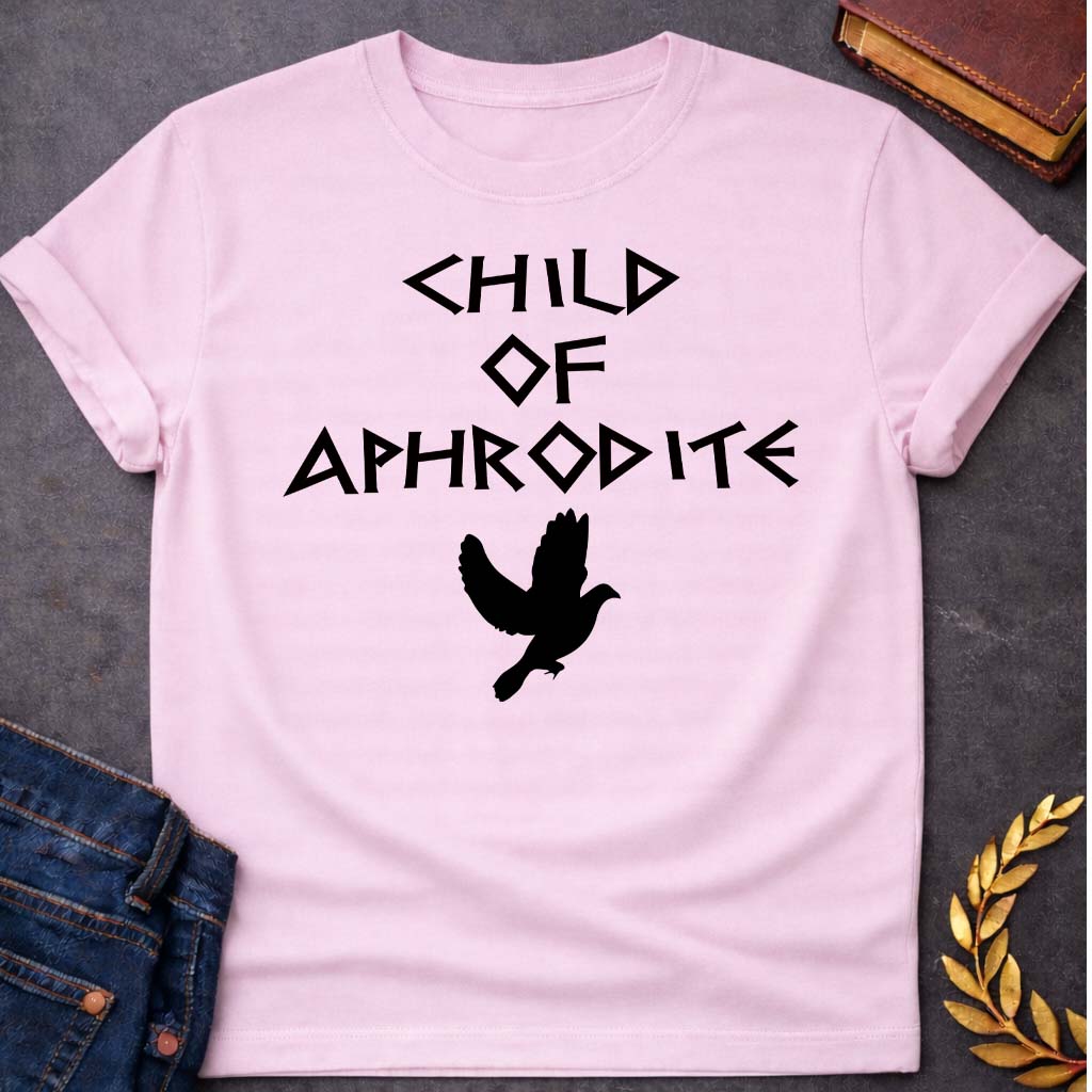 child of aphrodite greek mythology unisex youth heavy cotton™ tee featuring detailed Greek mythology artwork, symbolic design, and bold graphic style