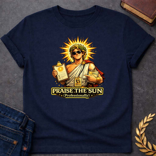 Apollo Praise the Sun Greek Mythology Youth T-Shirt featuring detailed Greek mythology artwork, symbolic design, and bold graphic style