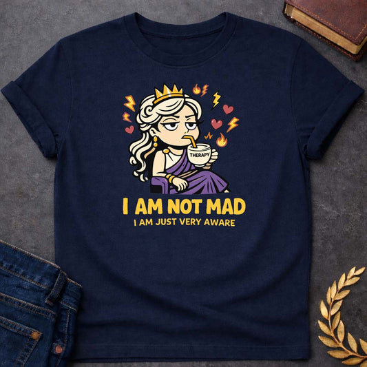 Hera I am Not Mad I am Just Very Aware Greek Mythology Youth T-Shirt featuring detailed Greek mythology artwork, symbolic design, and bold graphic style