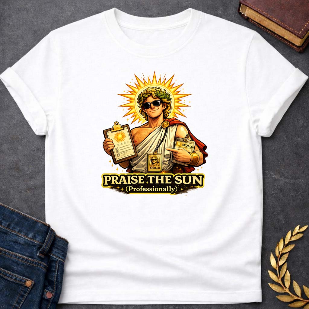 apollo praise the sun greek mythology youth heavy cotton™ tee featuring detailed Greek mythology artwork, symbolic design, and bold graphic style