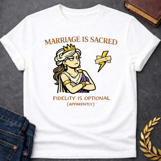 hera marriage is sacred greek mythology youth t shirt featuring detailed Greek mythology artwork, symbolic design, and bold graphic style