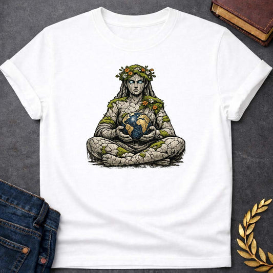 gaia mother of earth greek mythology youth shirt featuring detailed Greek mythology artwork, symbolic design, and bold graphic style