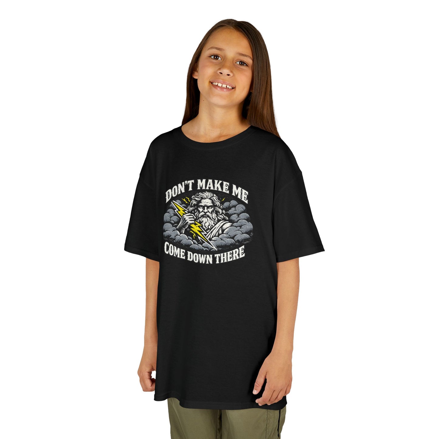 Zeus Don't Make Me Come Down There Greek Mythology Youth T-Shirt