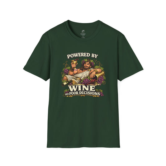 Dionysus Powered By Wine And Poor Decisions Greek Mythology Adult T-Shirt