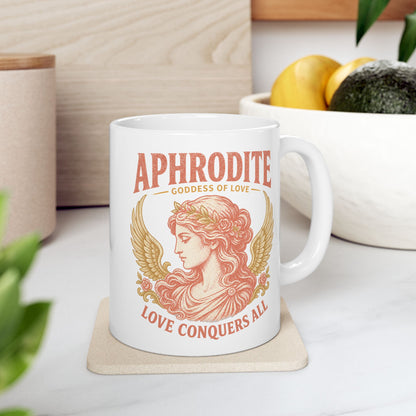 Aphrodite Goddess of Love Ceramic White Mug