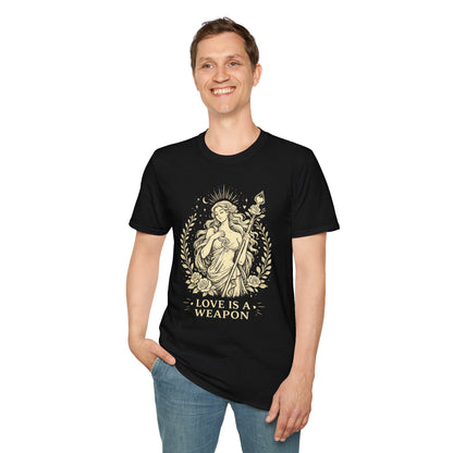 Aphrodite Love is a Weapon Greek Mythology Adult T-Shirt