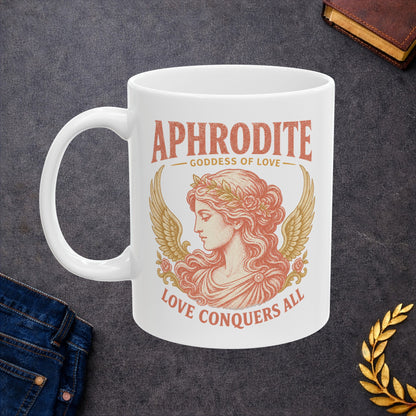Aphrodite Goddess of Love Ceramic White Mug
