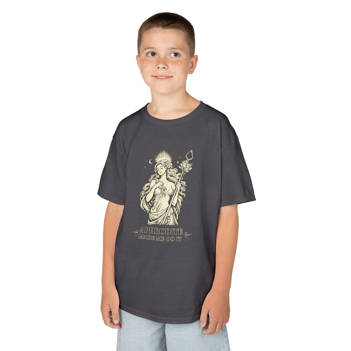 Aphrodite Made Me Do It Greek Mythology Youth T-Shirt