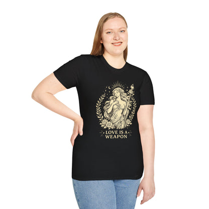 Aphrodite Love is a Weapon Greek Mythology Adult T-Shirt