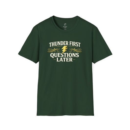 Zeus Thunder First Questions Later Greek Mythology Adult T-Shirt