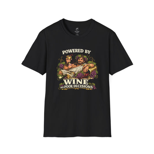 Dionysus Powered By Wine And Poor Decisions Greek Mythology Adult T-Shirt