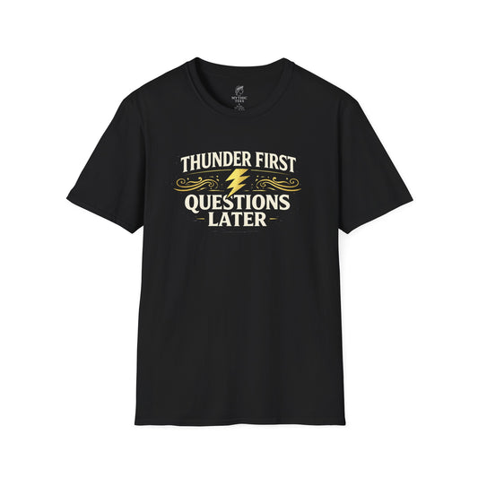 Zeus Thunder First Questions Later Greek Mythology Adult T-Shirt