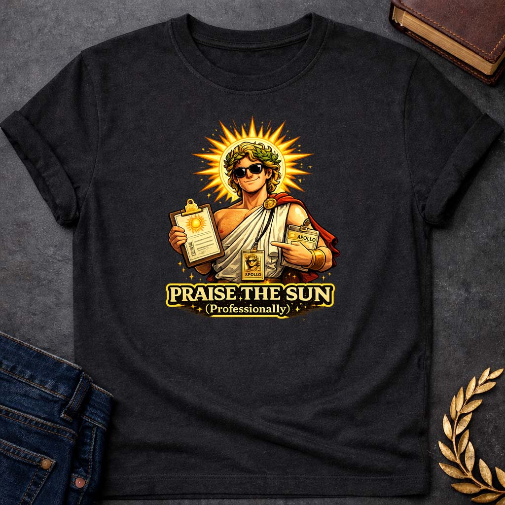 apollo praise the sun greek mythology youth heavy cotton™ tee featuring detailed Greek mythology artwork, symbolic design, and bold graphic style