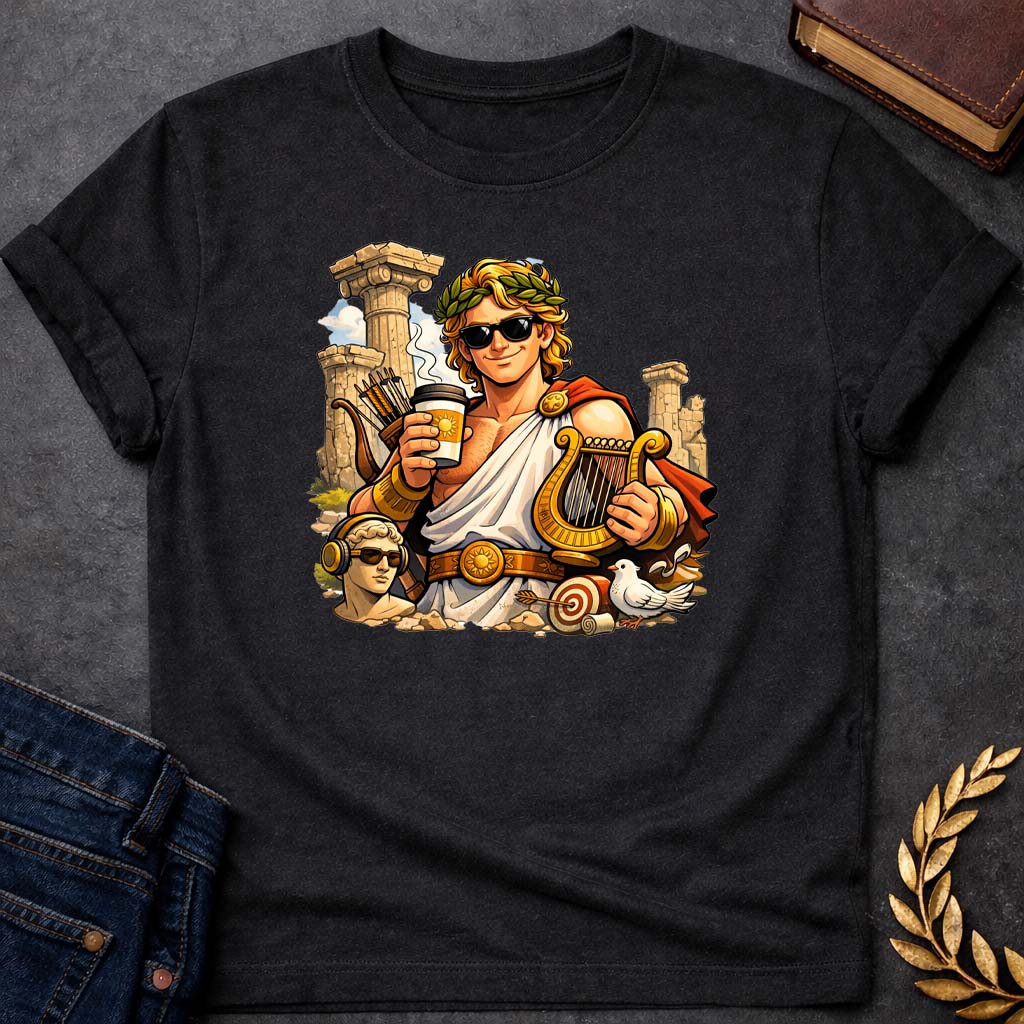 apollo greek mythology youth heavy cotton™ tee featuring detailed Greek mythology artwork, symbolic design, and bold graphic style