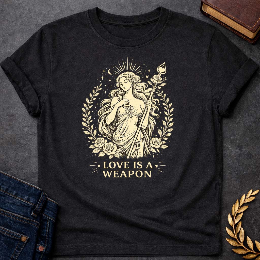 Aphrodite Love is a Weapon Greek Mythology Adult T-Shirt