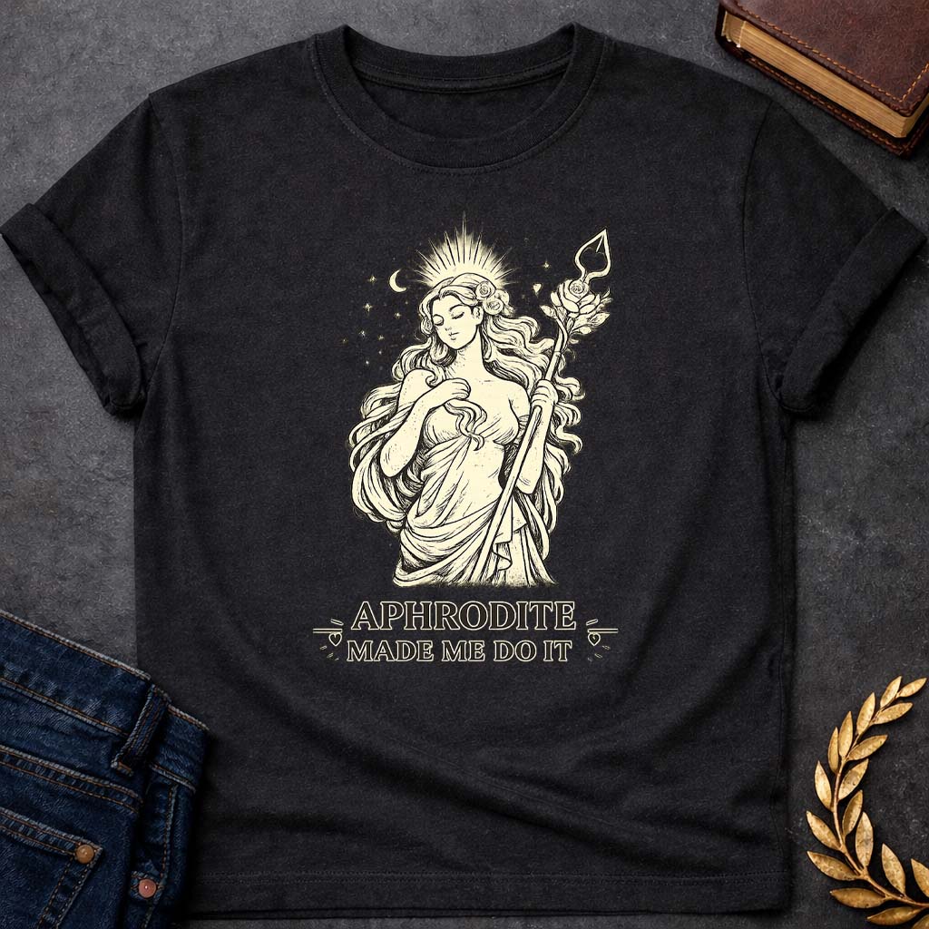 Aphrodite Made Me Do It Greek Mythology Adult T-Shirt