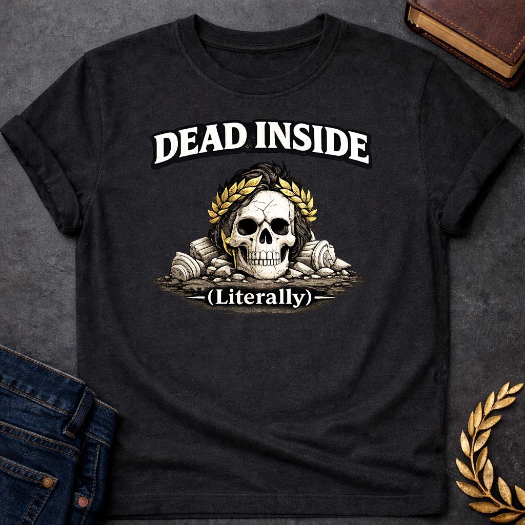 hades dead inside greek mythology adult t shirt featuring underworld king, skull motifs, dark Greek mythology design