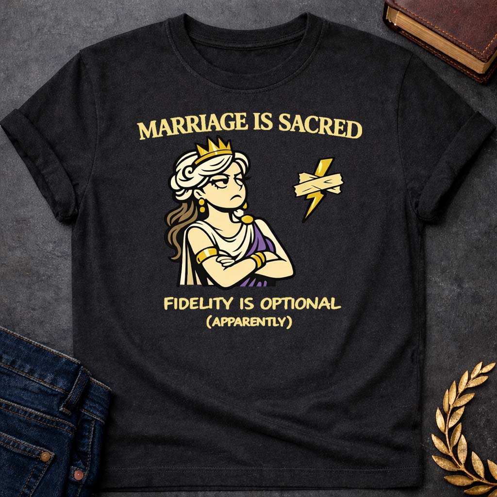 hera marriage is sacred greek mythology youth t shirt featuring detailed Greek mythology artwork, symbolic design, and bold graphic style