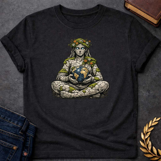 gaia mother of earth greek mythology youth shirt featuring detailed Greek mythology artwork, symbolic design, and bold graphic style