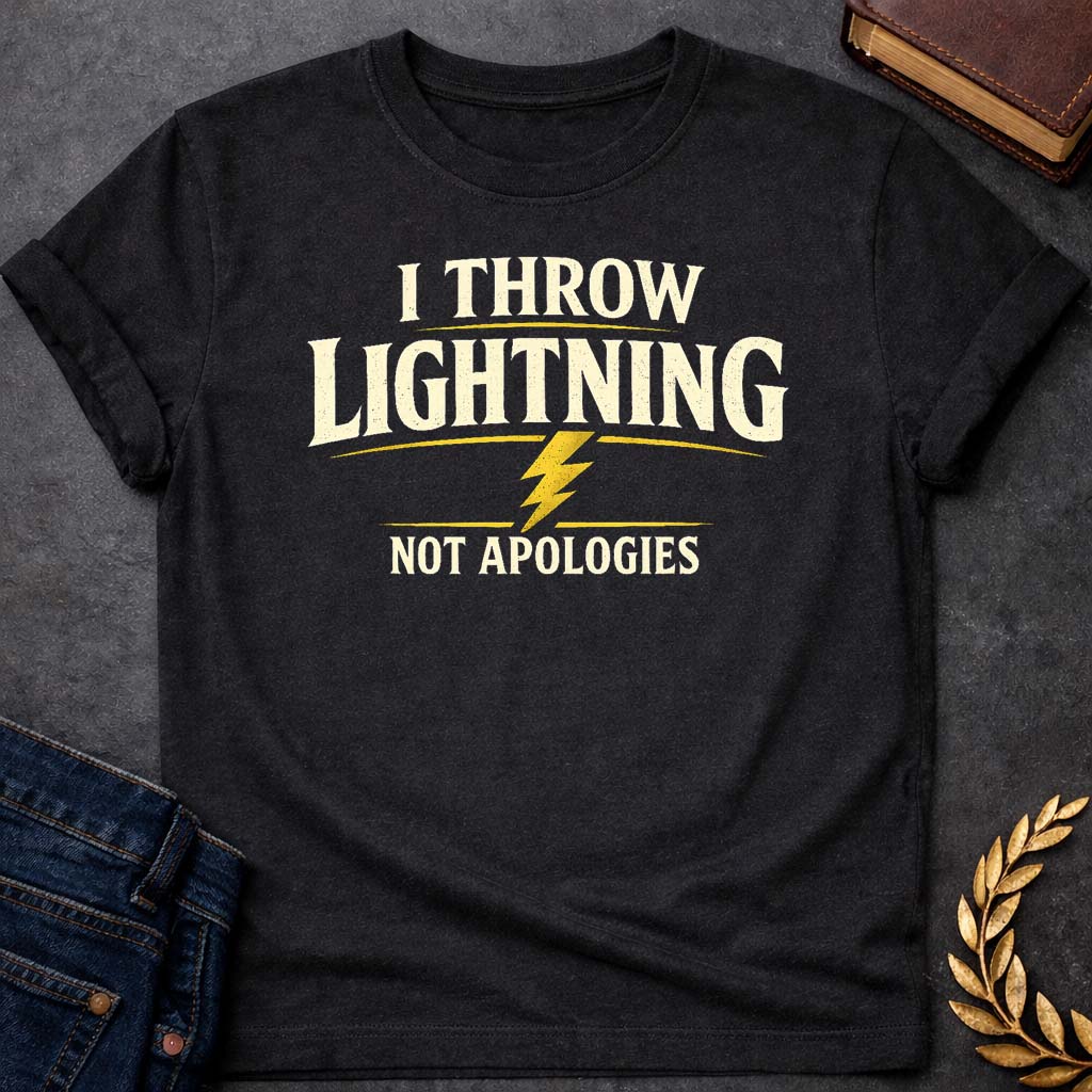 zeus i throw lightning greek mythology youth t shirt featuring lightning bolt, sky god power symbolism in bold Greek mythology design