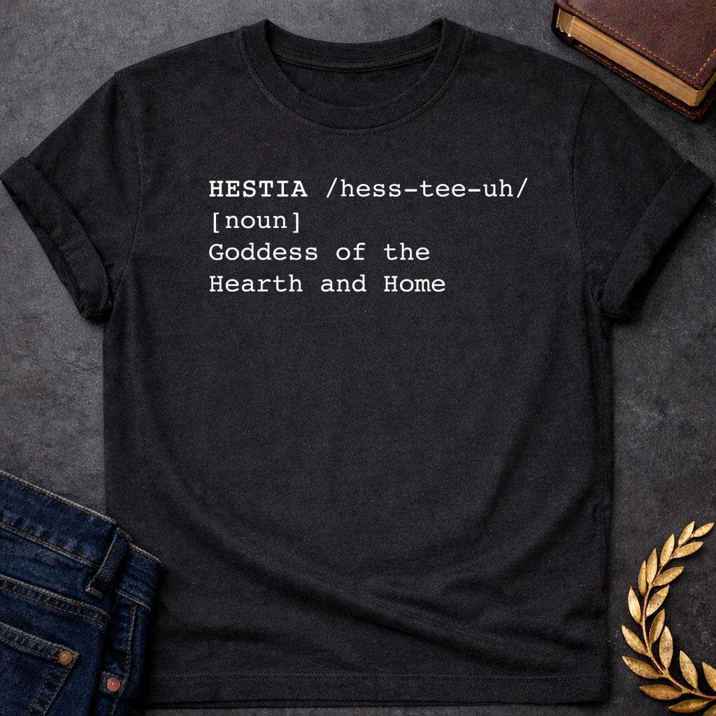 hestia dictionary definition greek mythology youth heavy cotton™ tee featuring detailed Greek mythology artwork, symbolic design, and bold graphic style