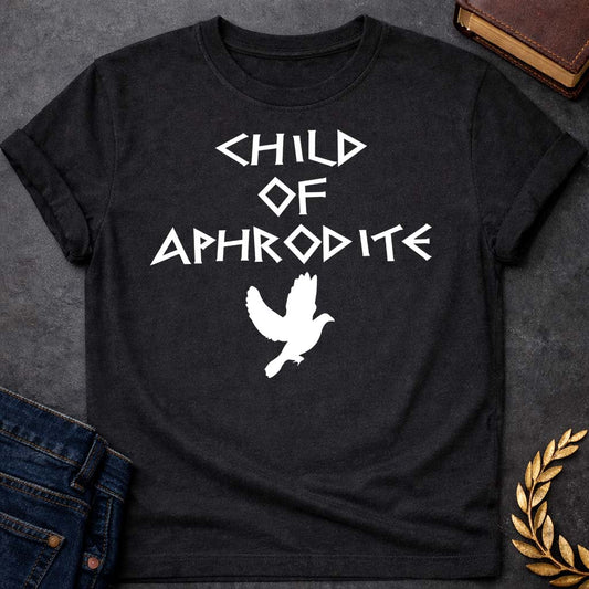child of aphrodite greek mythology unisex youth heavy cotton™ tee featuring detailed Greek mythology artwork, symbolic design, and bold graphic style