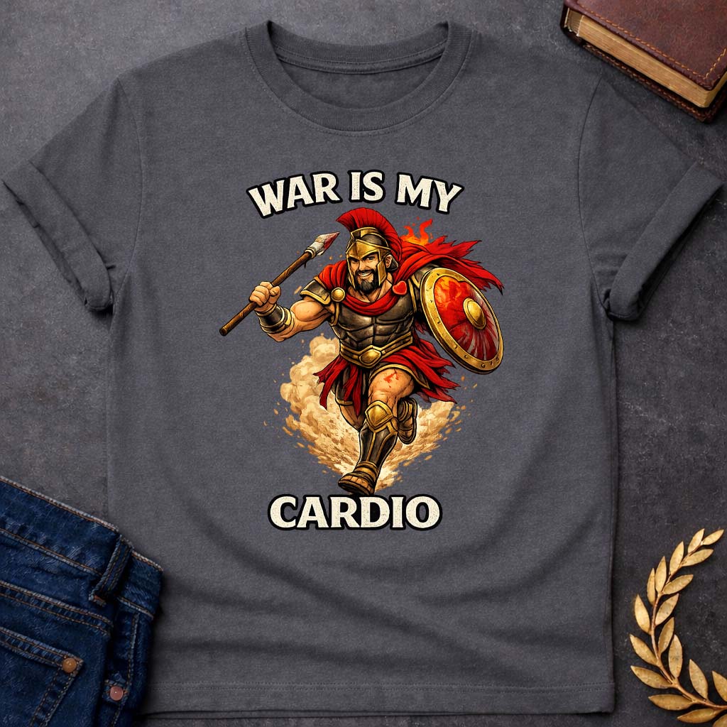 ares war is my cardio greek mythology youth heavy cotton™ tee featuring warrior armor, battle symbolism, god of war Greek mythology design