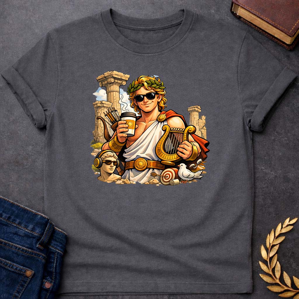 apollo greek mythology youth heavy cotton™ tee featuring detailed Greek mythology artwork, symbolic design, and bold graphic style