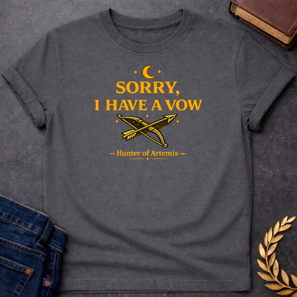 artemis i have a vow greek mythology youth t shirt featuring detailed Greek mythology artwork, symbolic design, and bold graphic style