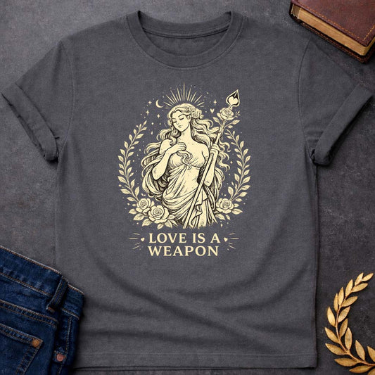 Aphrodite Love is a Weapon Greek Mythology Adult T-Shirt
