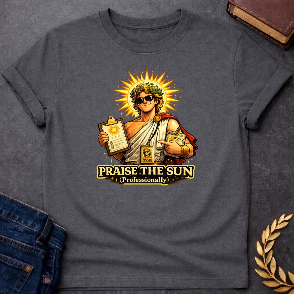 apollo praise the sun greek mythology youth heavy cotton™ tee featuring detailed Greek mythology artwork, symbolic design, and bold graphic style
