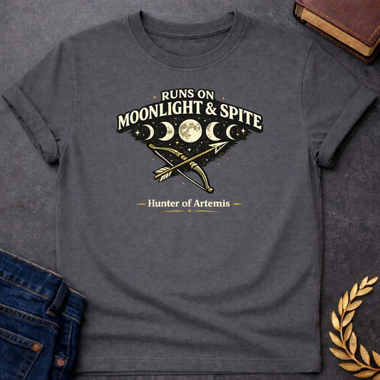 Artemis Runs On Moonlight & Spite Greek Mythology Adult T-Shirt
