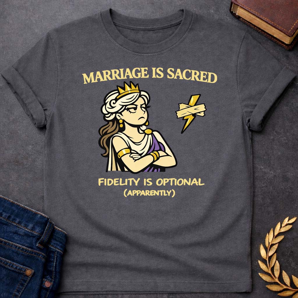hera marriage is sacred greek mythology youth t shirt featuring detailed Greek mythology artwork, symbolic design, and bold graphic style