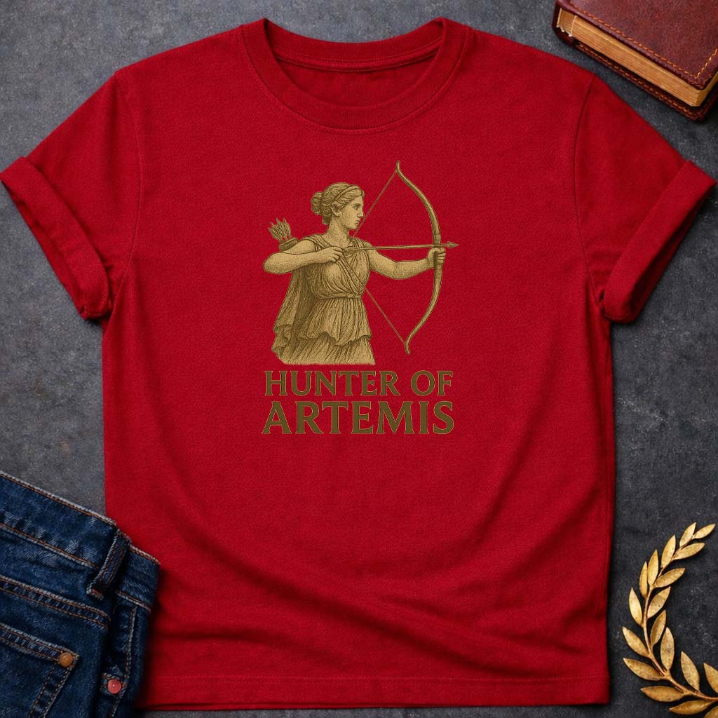 hunter of artemis greek mythology youth t shirt 1 featuring detailed Greek mythology artwork, symbolic design, and bold graphic style