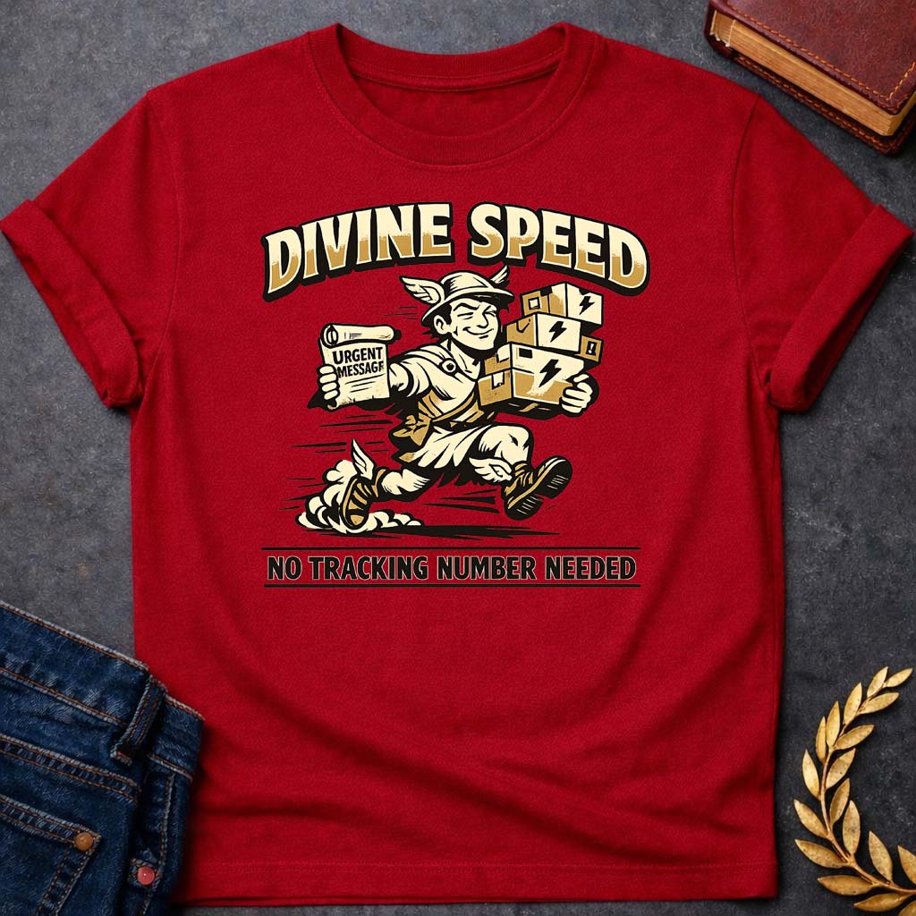 hermes divine speed greek mythology adult t shirt featuring detailed Greek mythology artwork, symbolic design, and bold graphic style