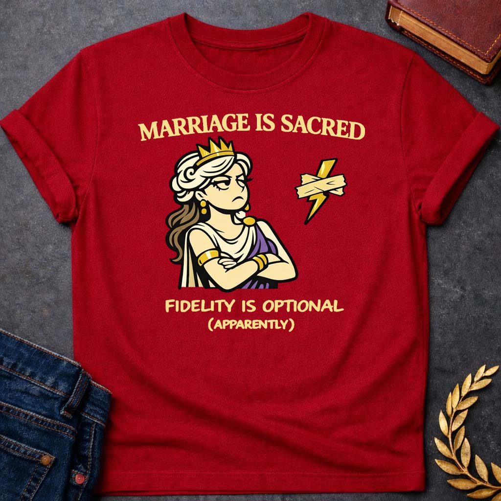 hera marriage is sacred greek mythology youth t shirt featuring detailed Greek mythology artwork, symbolic design, and bold graphic style