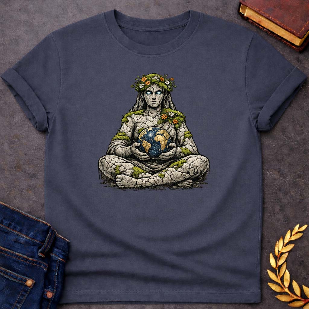 gaia mother of earth greek mythology youth shirt featuring detailed Greek mythology artwork, symbolic design, and bold graphic style