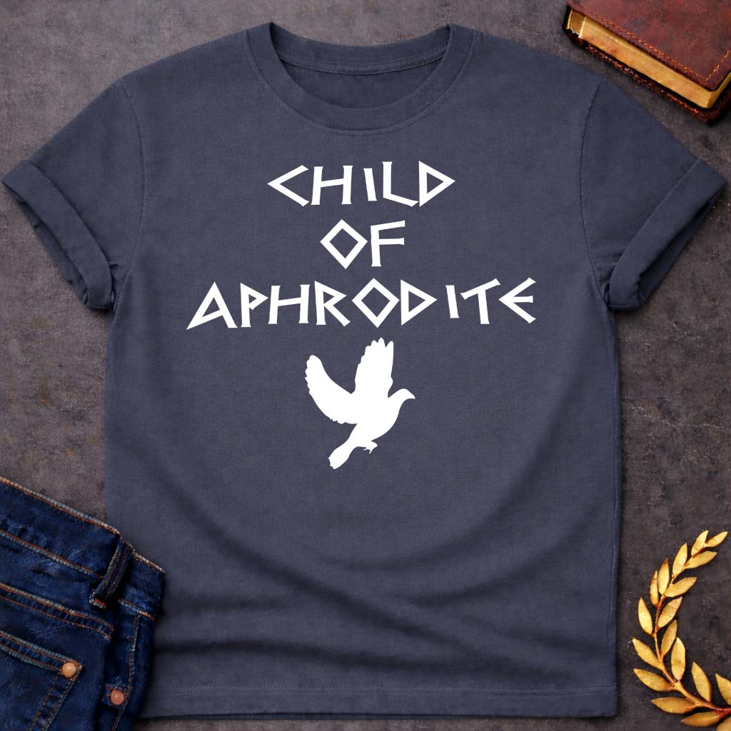 child of aphrodite greek mythology unisex youth heavy cotton™ tee featuring detailed Greek mythology artwork, symbolic design, and bold graphic style