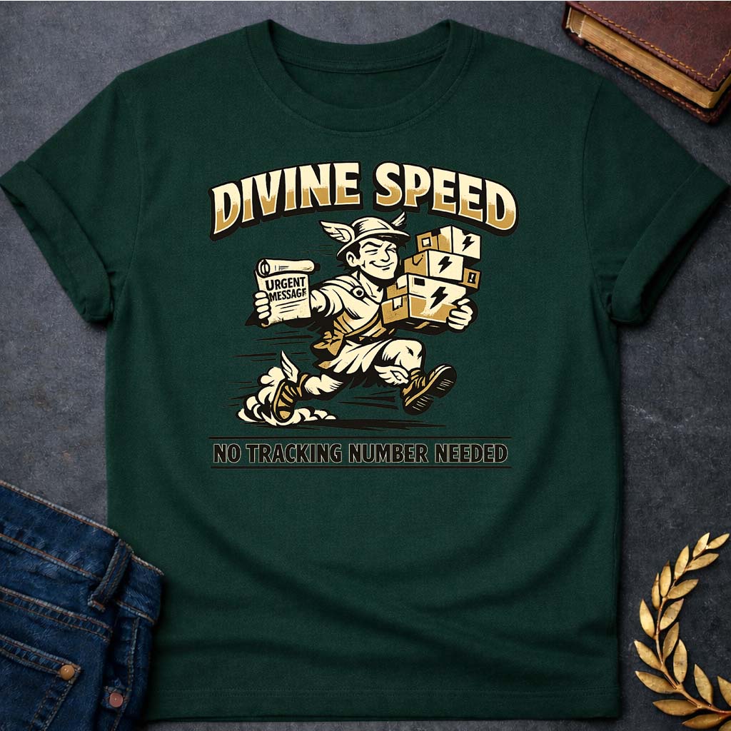 hermes divine speed greek mythology adult t shirt featuring detailed Greek mythology artwork, symbolic design, and bold graphic style