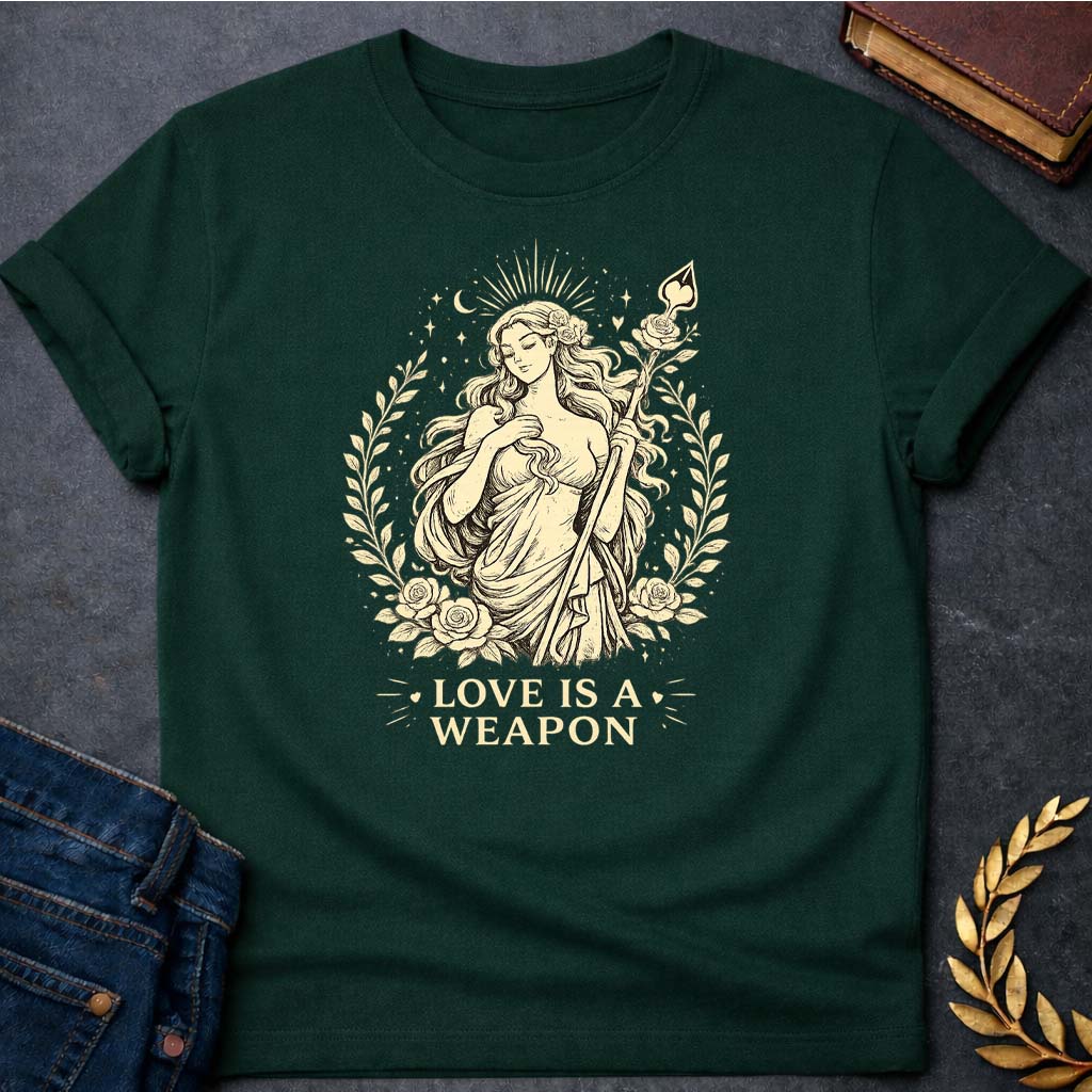 Aphrodite Love is a Weapon Greek Mythology Adult T-Shirt