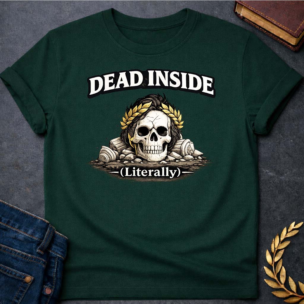 hades dead inside greek mythology adult t shirt featuring underworld king, skull motifs, dark Greek mythology design