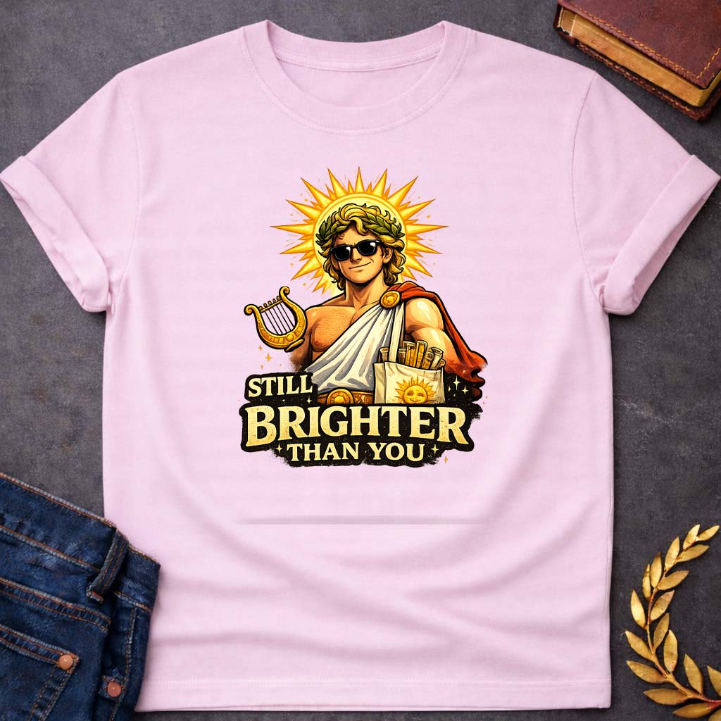 apollo still brighter than you greek mythology youth heavy cotton™ tee featuring detailed Greek mythology artwork, symbolic design, and bold graphic style