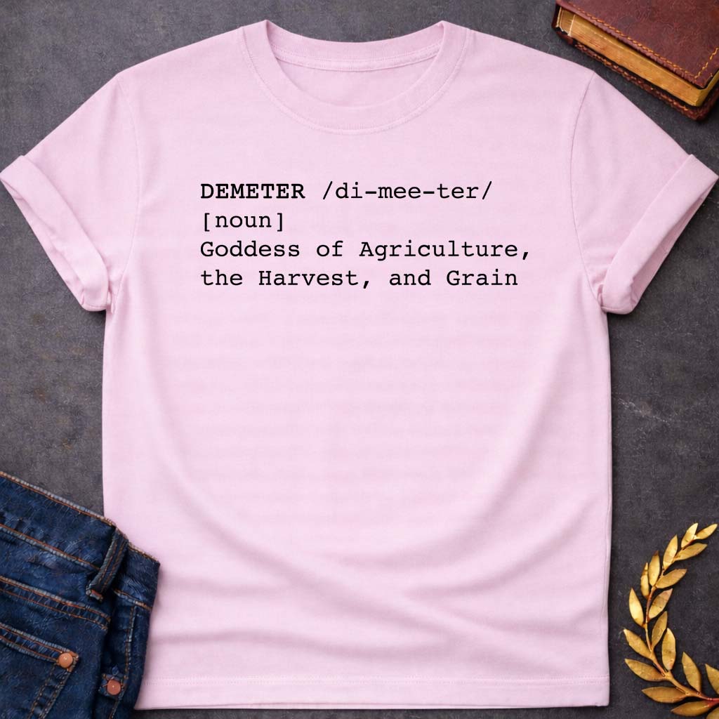 demeter dictionary definition greek mythology youth heavy cotton™ tee featuring detailed Greek mythology artwork, symbolic design, and bold graphic style