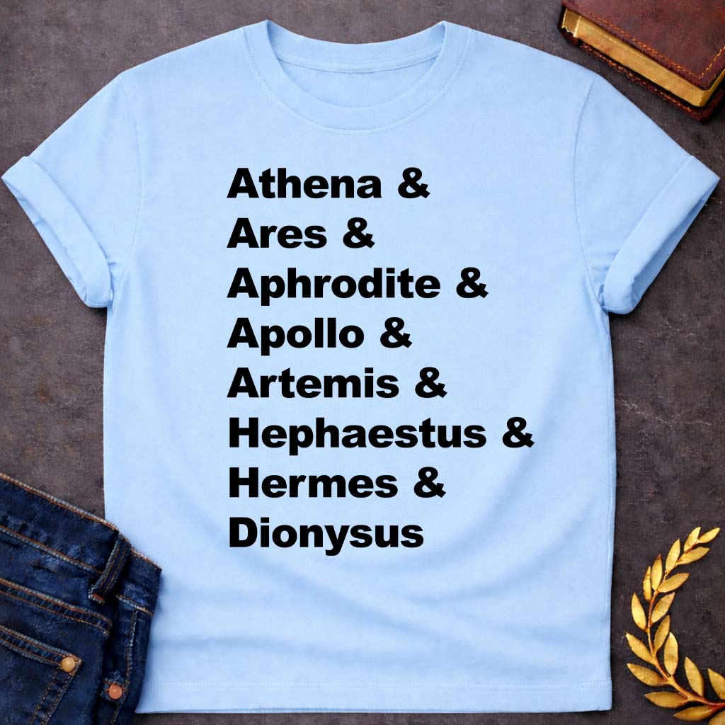 greek mythology the god kids names unisex youth heavy cotton™ tee featuring detailed Greek mythology artwork, symbolic design, and bold graphic style